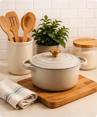 Editorial visual for home and kitchen shopping