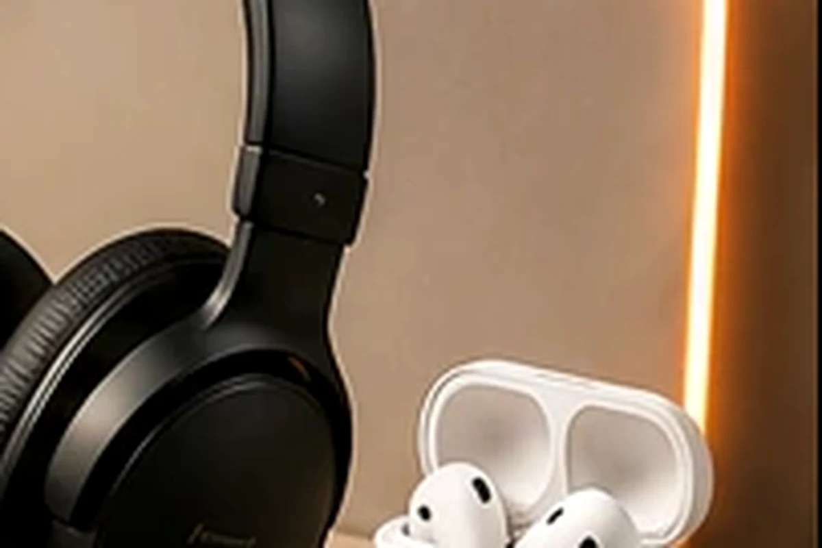 Editorial tech image featuring personal audio accessories; not the exact merchant product